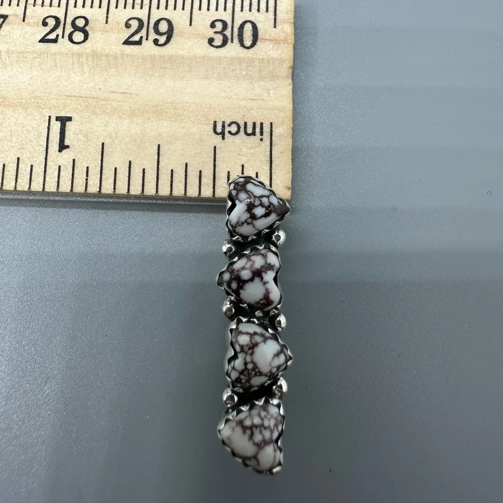 ⌚Wild Horse Jasper Sterling Silver 925 Hearts Watch Band Charm iWatch Handmade